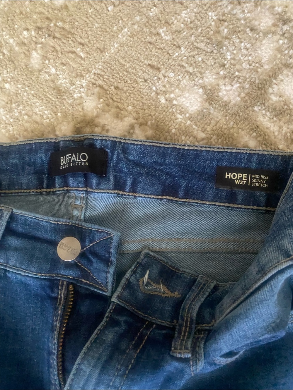 Buffalo David Bitton Mid-Rise Skinny Jeans - Blue Denim